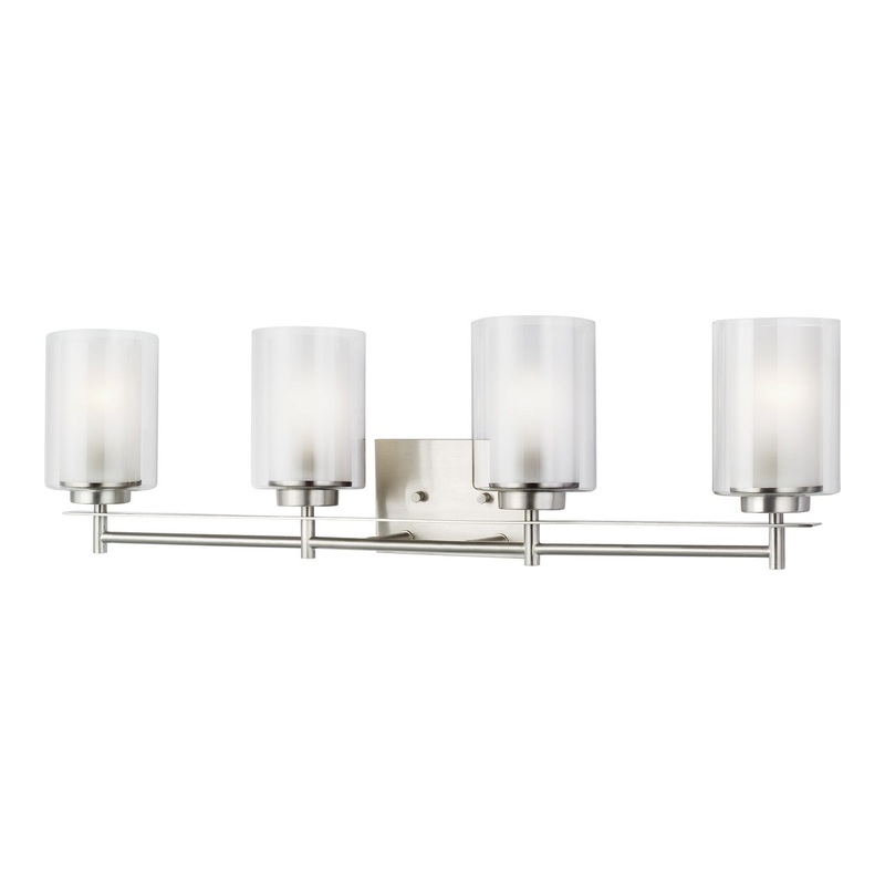 Generation Lighting 4437304-962 Elmwood Park Four Light Wall / Bath, Brushed Nickel