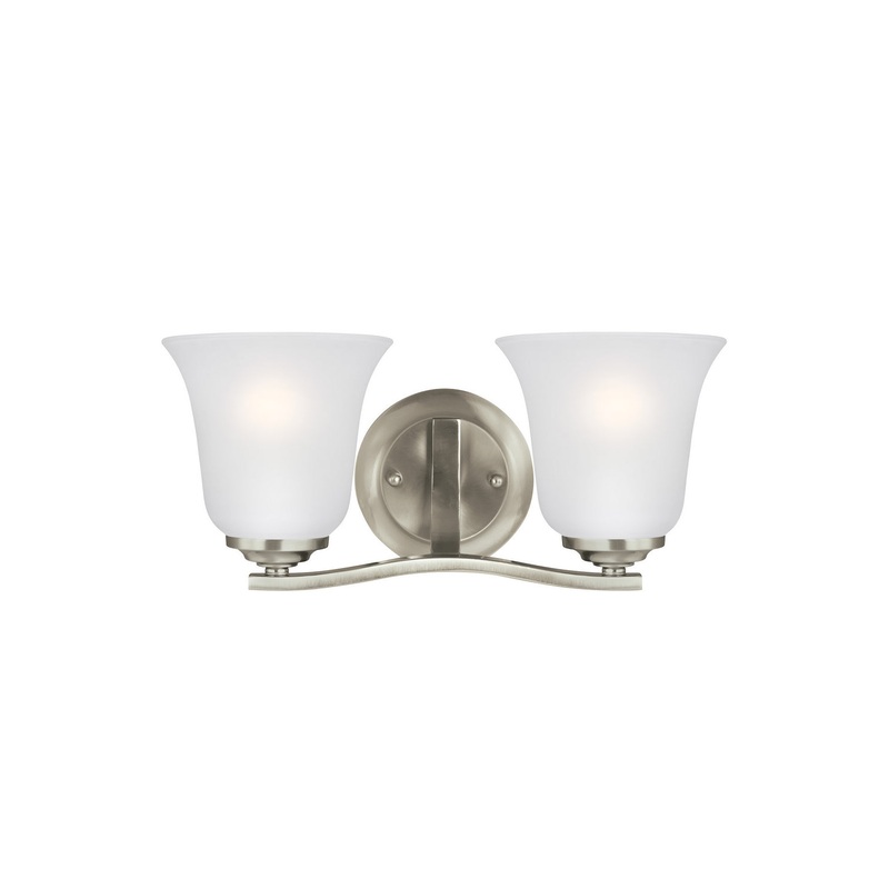 Generation Lighting 4439002EN3-962 Emmons Two Light Wall / Bath, Brushed Nickel