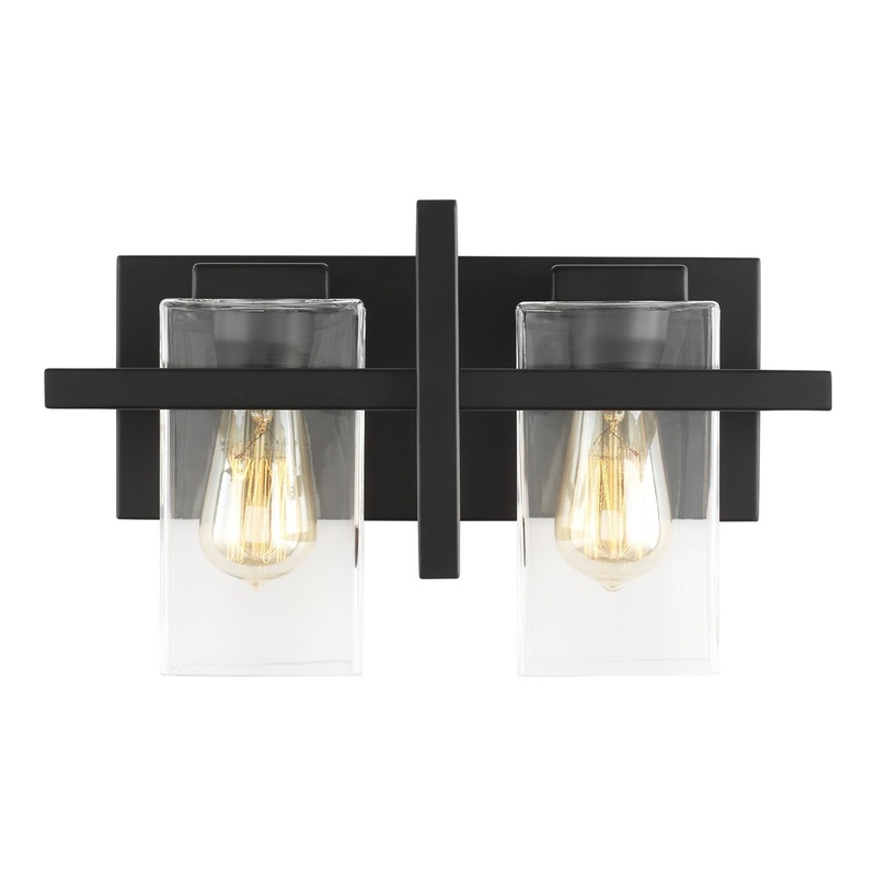 Generation Lighting 4441502-112 Mitte Two Light Wall / Bath, Midnight Black