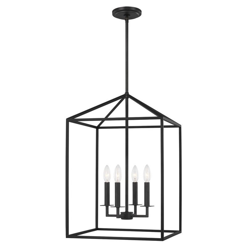 Generation Lighting 5115004-112 Perryton Four Light Hall / Foyer, Midnight Black
