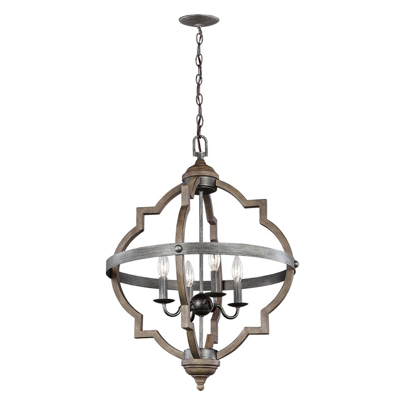 Generation Lighting 5124904-846 Socorro Four Light Hall / Foyer Pendant, Stardust (Discontinued)