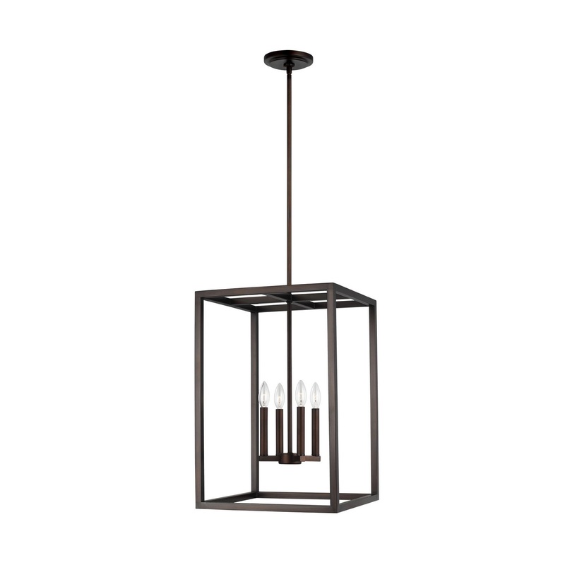 Generation Lighting 5134504-710 Moffet Street Four Light Hall / Foyer Pendant, Bronze