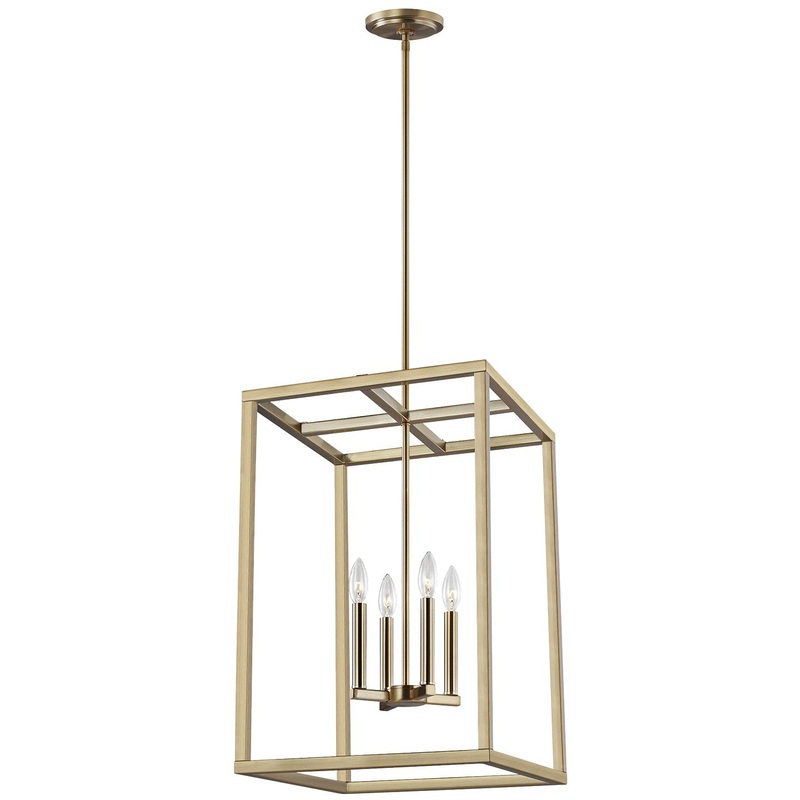 Generation Lighting 5134504-848 Moffet Street Four Light Hall / Foyer Pendant, Satin Brass