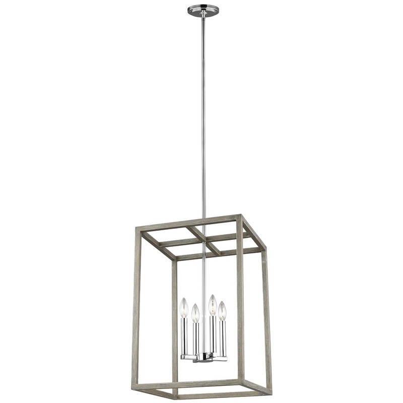 Generation Lighting 5134504EN-872 Moffet Street Four Light Hall / Foyer, Washed Pine