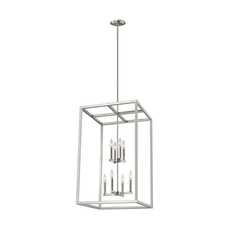 Generation Lighting 5134508-962 Moffet Street Eight Light Hall / Foyer Pendant, Brushed Nickel