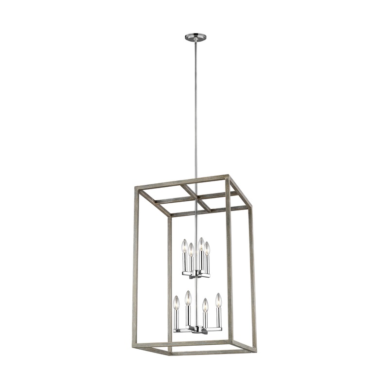 Generation Lighting 5134508EN-872 Moffet Street Eight Light Hall / Foyer, Washed Pine (Discontinued)