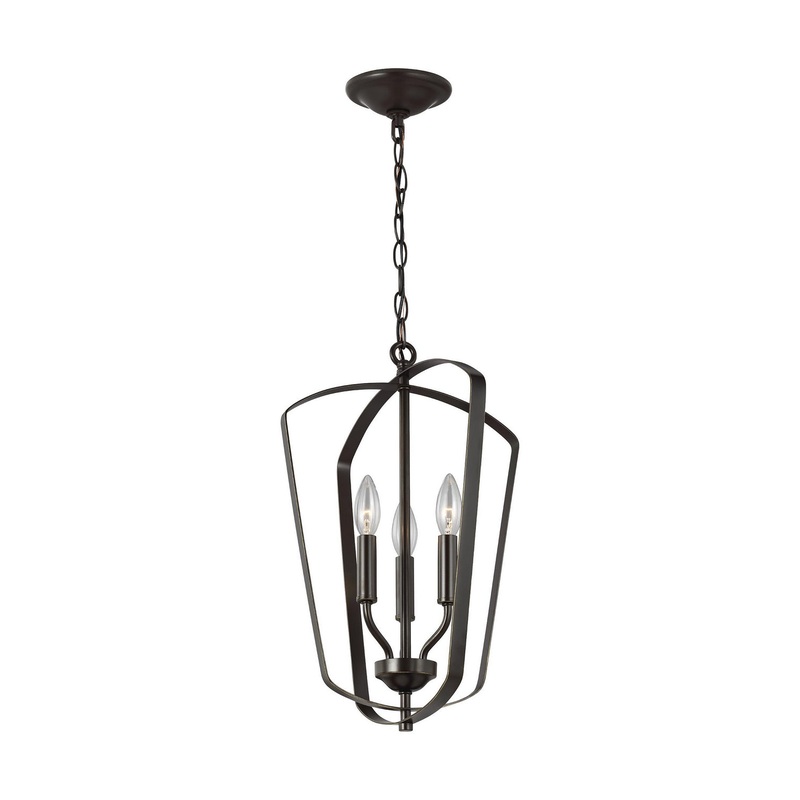 Generation Lighting 5134903-710 Romee Three Light Hall / Foyer Pendant, Bronze