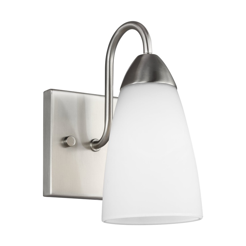 Generation Lighting 4120201-962 Seville One Light Wall / Bath Sconce, Brushed Nickel