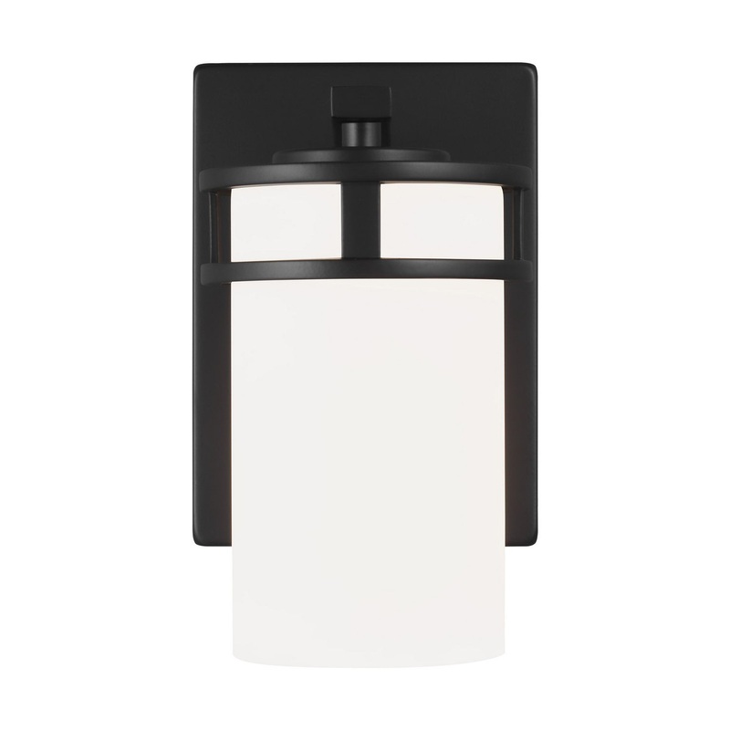 Generation Lighting 4121601-112 Robie One Light Wall / Bath Sconce, Midnight Black