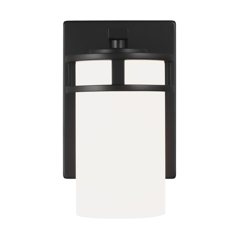 Generation Lighting 4121601EN3-112 Robie One Light Wall / Bath Sconce, Midnight Black