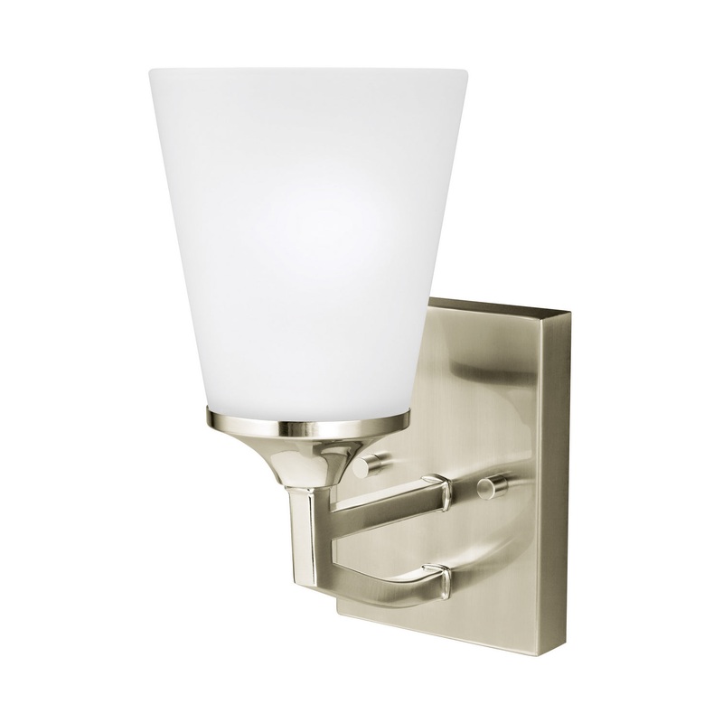 Generation Lighting 4124501EN3-962 Hanford One Light Wall / Bath Sconce, Brushed Nickel