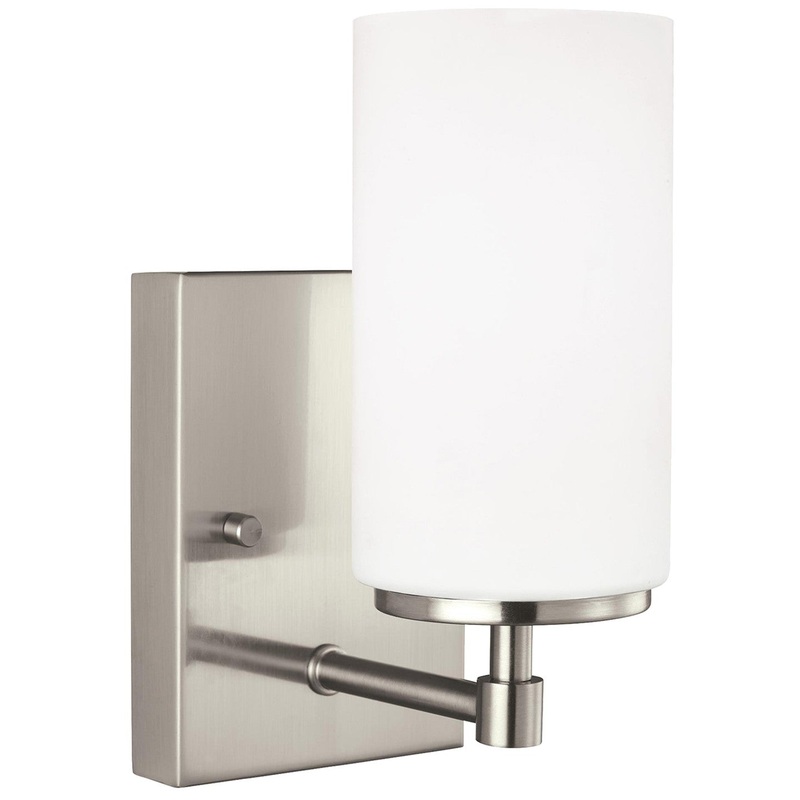 Generation Lighting 4124601-962 Alturas One Light Wall / Bath Sconce, Brushed Nickel