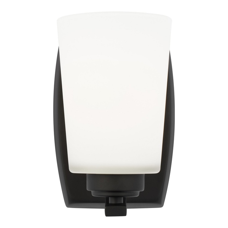 Generation Lighting 4128901EN3-112 Franport One Light Wall / Bath Sconce, Midnight Black