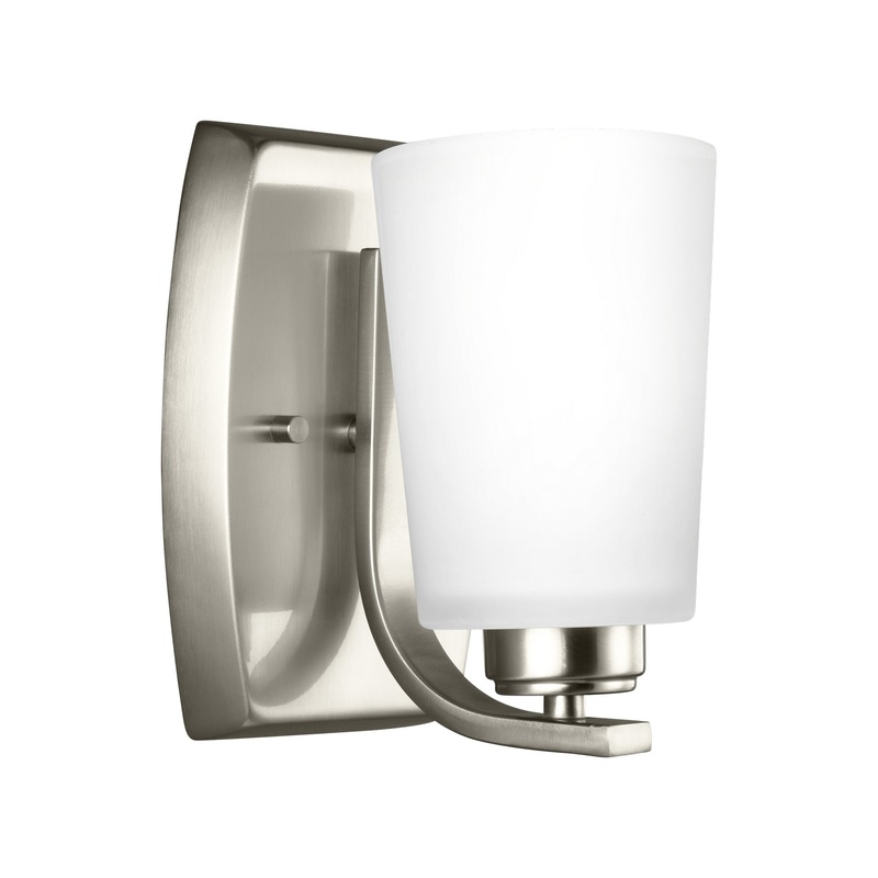 Generation Lighting 4128901EN3-962 Franport One Light Wall / Bath Sconce, Brushed Nickel