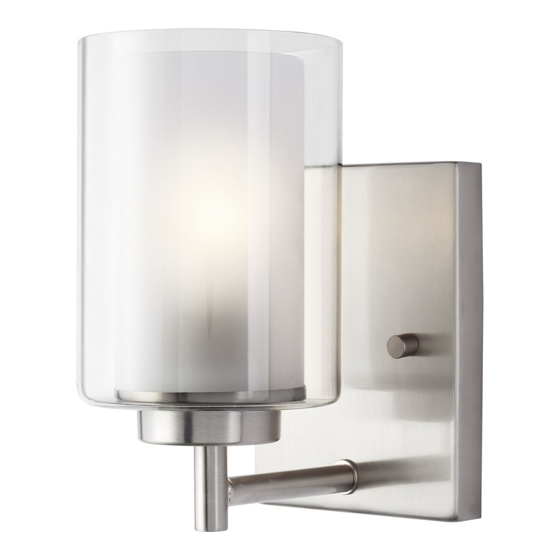 Generation Lighting 4137301EN3-962 Elmwood Park One Light Wall / Bath Sconce, Brushed Nickel