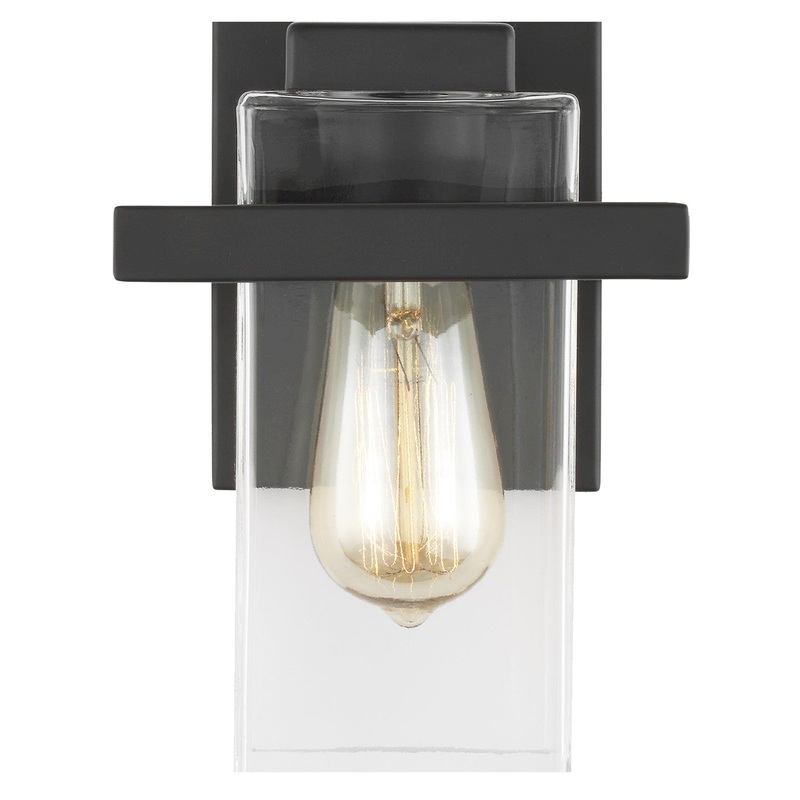 Generation Lighting 4141501-112 Mitte One Light Wall / Bath Sconce, Midnight Black