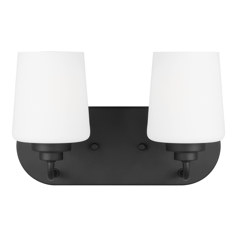 Generation Lighting 4402802EN3-112 Windom Two Light Wall / Bath, Midnight Black