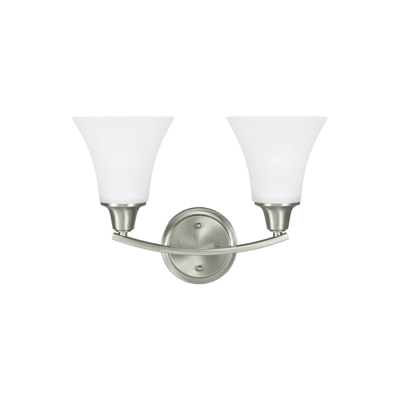Generation Lighting 4413202-962 Metcalf Two Light Wall / Bath, Brushed Nickel