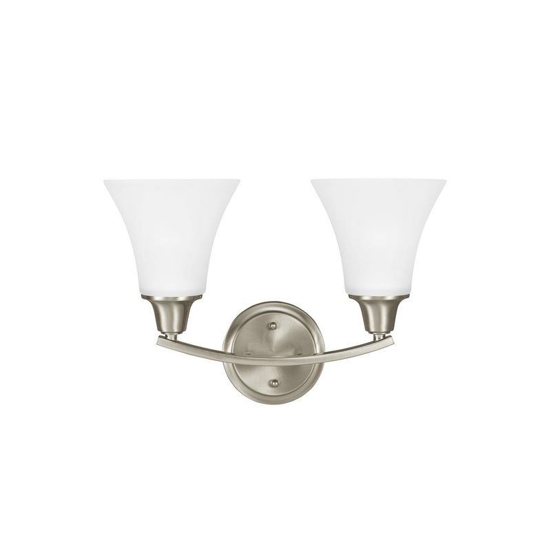 Generation Lighting 4413202EN3-962 Metcalf Two Light Wall / Bath, Brushed Nickel