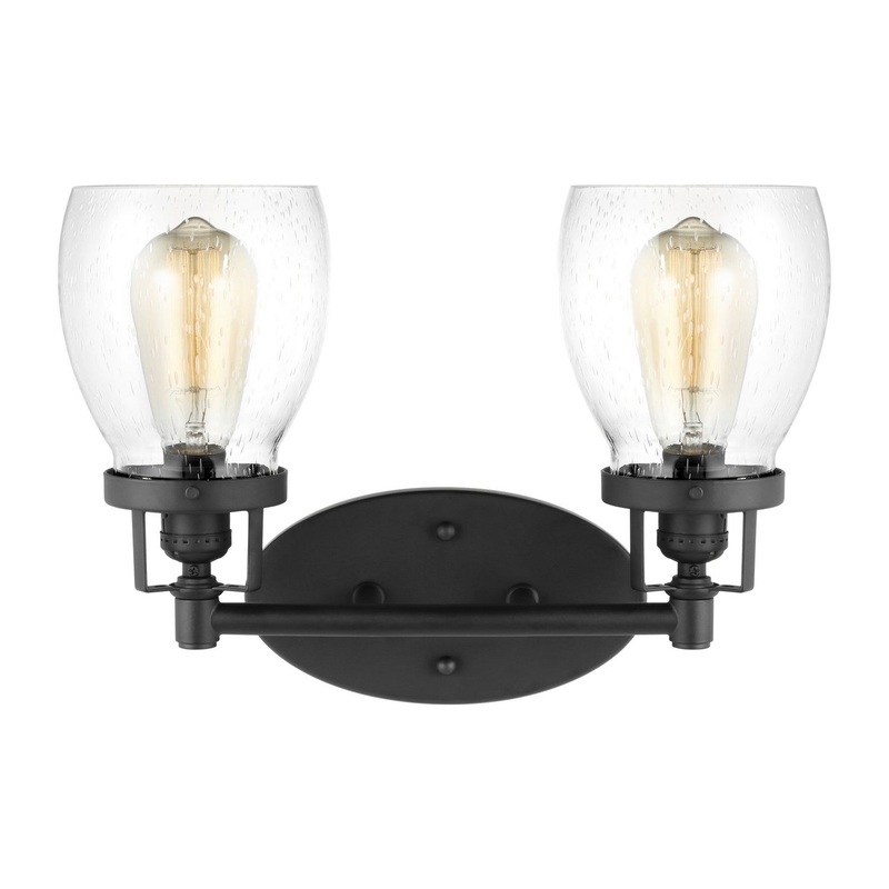 Generation Lighting 4414502-112 Belton Two Light Wall / Bath, Midnight Black