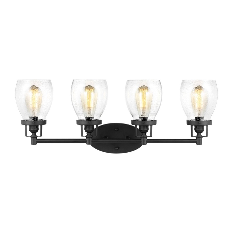 Generation Lighting 4414504-112 Belton Four Light Wall / Bath, Midnight Black