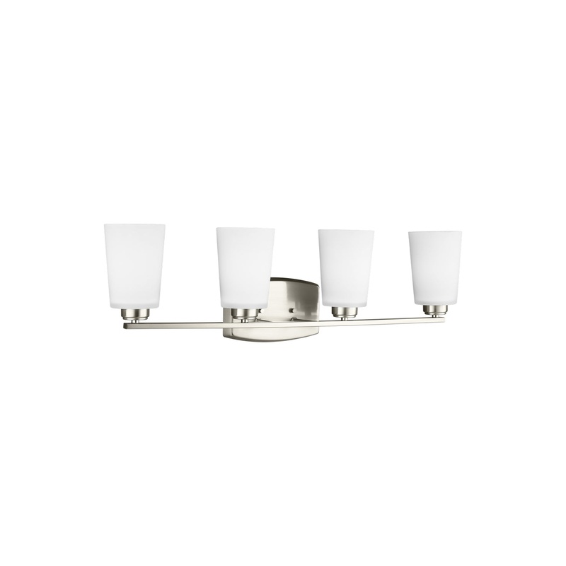 Generation Lighting 4428904EN3-962 Franport Four Light Wall / Bath, Brushed Nickel