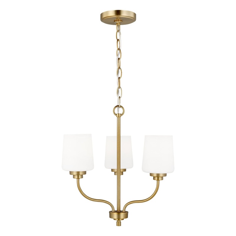 Generation Lighting 3102803-848 Windom Three Light Chandelier, Satin Brass