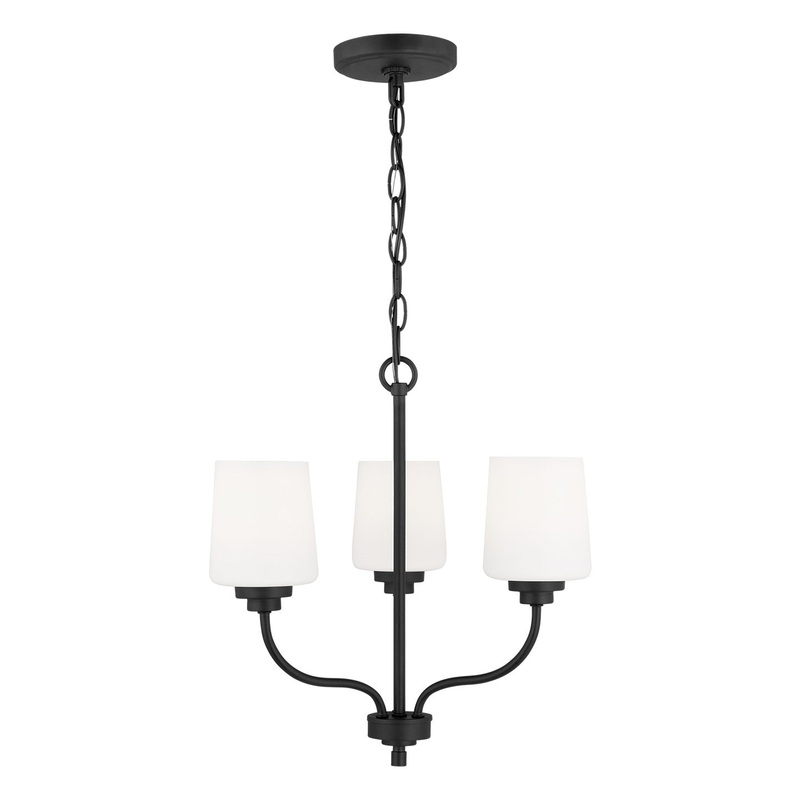 Generation Lighting 3102803EN3-112 Windom Three Light Chandelier, Midnight Black