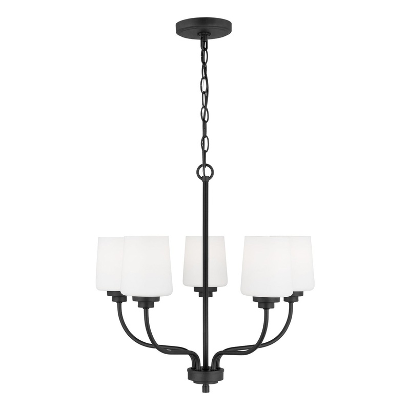 Generation Lighting 3102805EN3-112 Windom Five Light Chandelier, Midnight Black