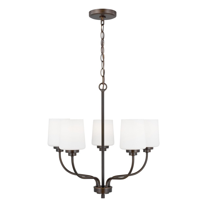 Generation Lighting 3102805EN3-710 Windom Five Light Chandelier, Bronze