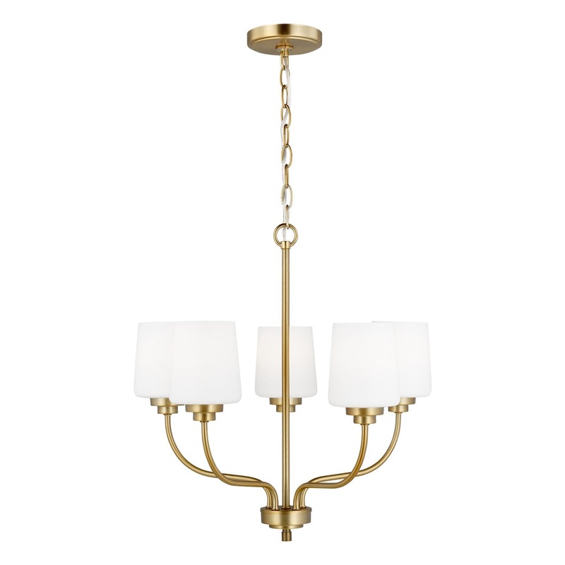 Generation Lighting 3102805EN3-848 Windom Five Light Chandelier, Satin Brass