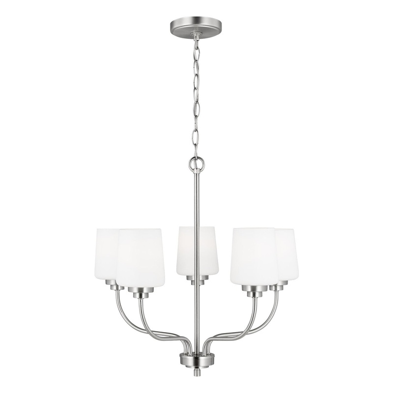 Generation Lighting 3102805EN3-962 Windom Five Light Chandelier, Brushed Nickel