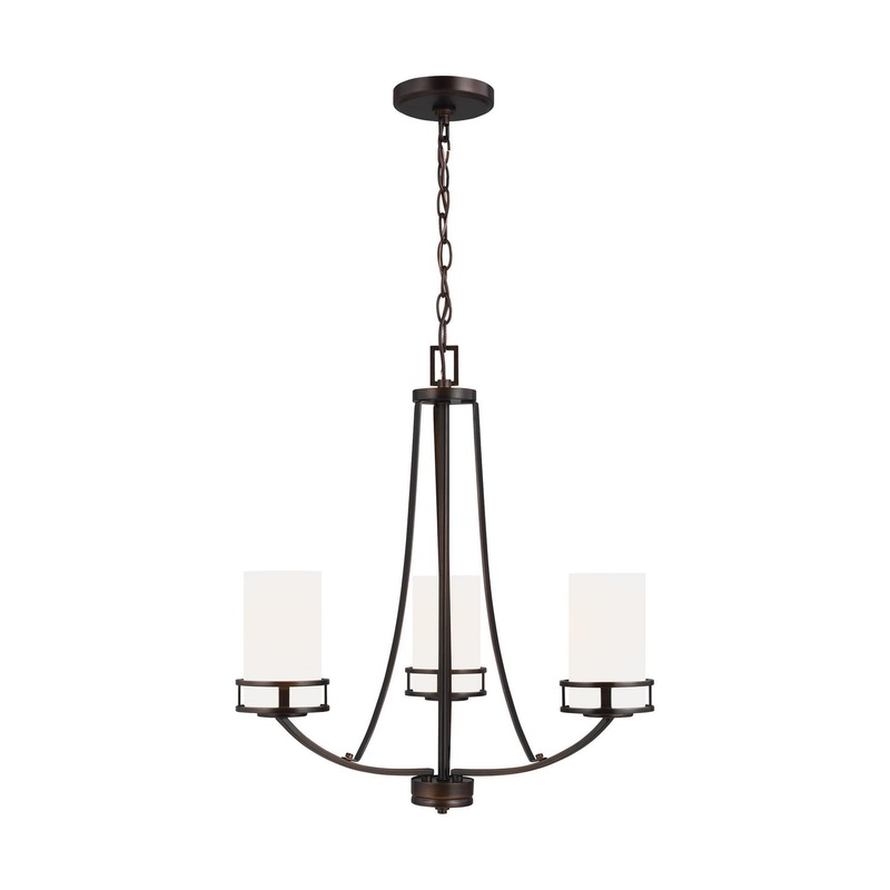 Generation Lighting 3121603EN3-710 Robie Three Light Chandelier, Bronze