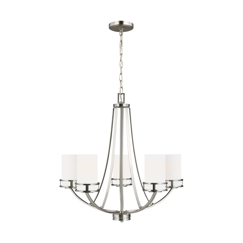 Generation Lighting 3121605EN3-962 Robie Five Light Chandelier, Brushed Nickel