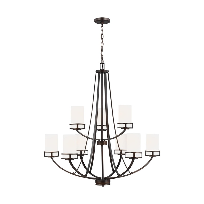 Generation Lighting 3121609EN3-710 Robie Nine Light Chandelier, Bronze