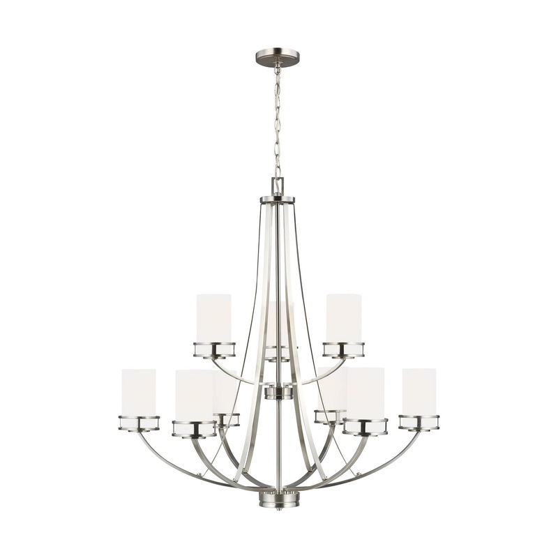 Generation Lighting 3121609EN3-962 Robie Nine Light Chandelier, Brushed Nickel