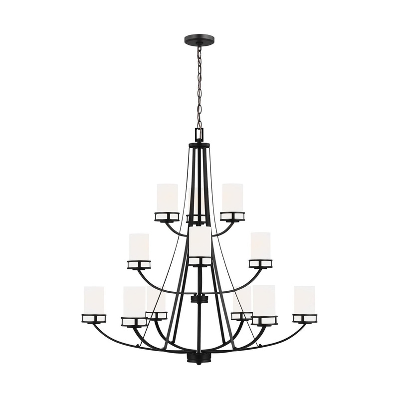 Generation Lighting 3121612-112 Robie 12 Light Chandelier, Midnight Black