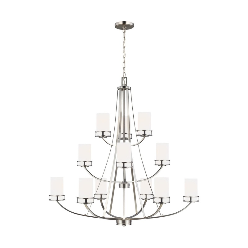 Generation Lighting 3121612-962 Robie 12 Light Chandelier, Brushed Nickel