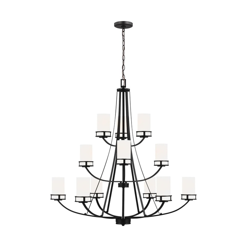 Generation Lighting 3121612EN3-112 Robie 12 Light Chandelier, Midnight Black