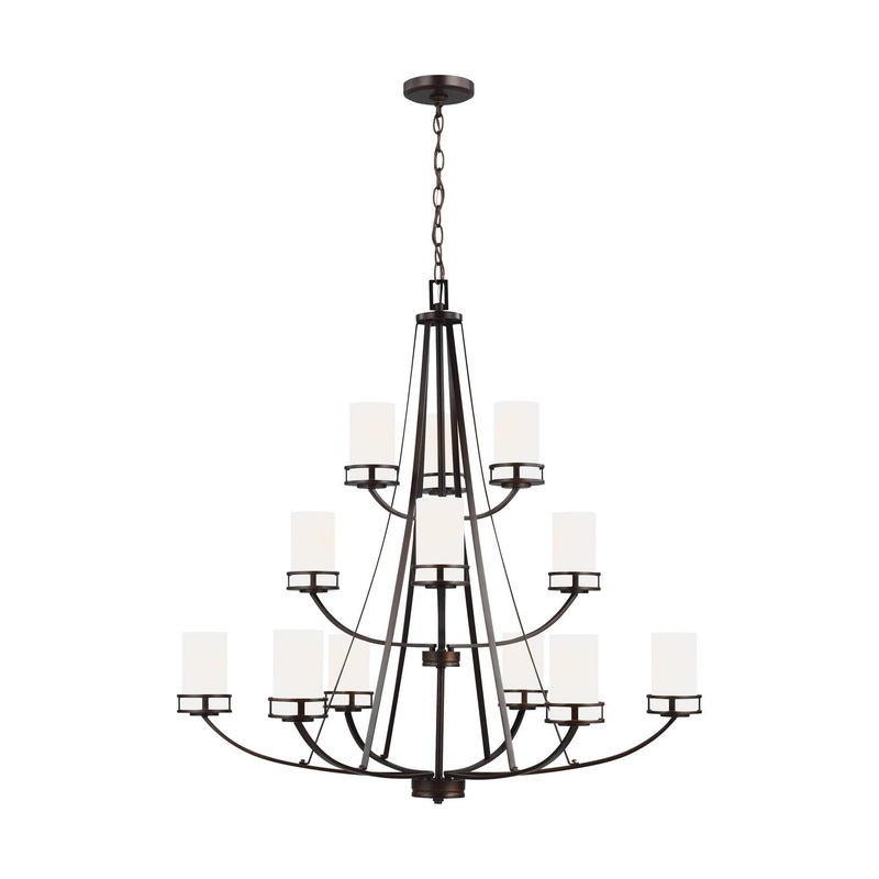 Generation Lighting 3121612EN3-710 Robie 12 Light Chandelier, Bronze