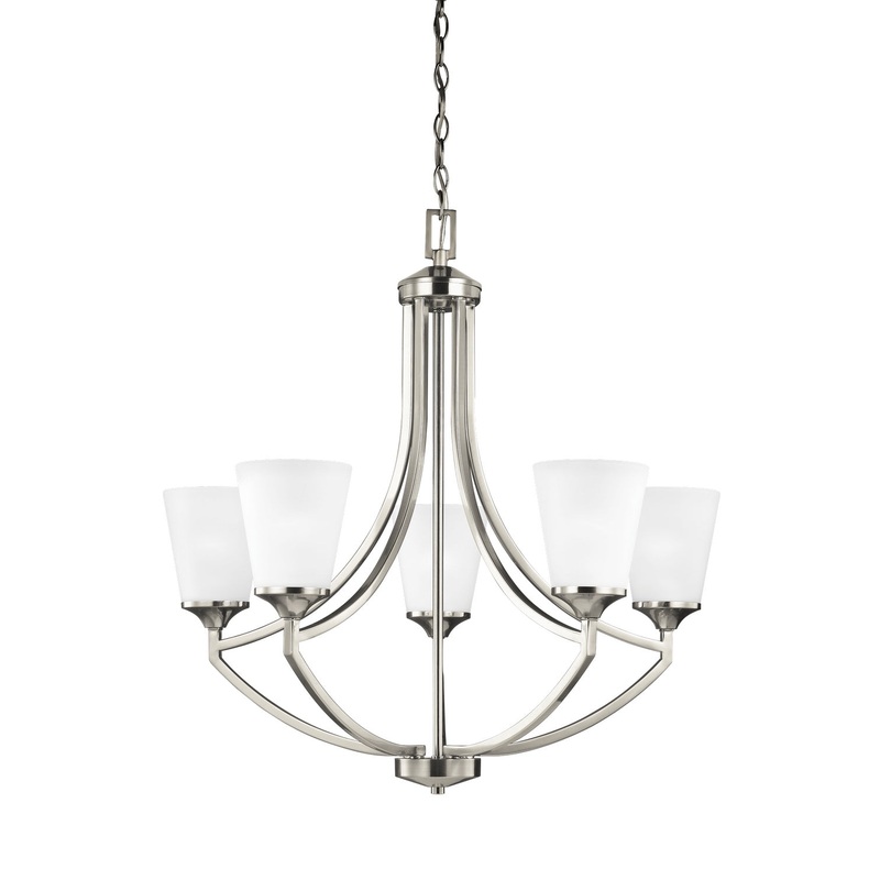 Generation Lighting 3124505-962 Hanford Five Light Chandelier, Brushed Nickel