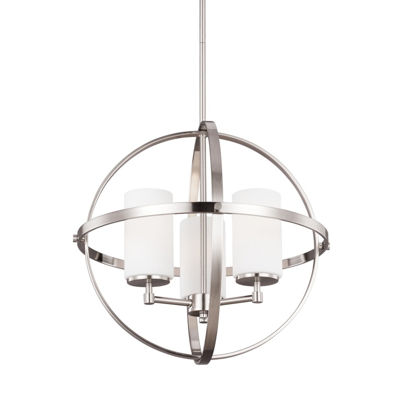 Generation Lighting 3124603-962 Alturas Three Light Chandelier, Brushed Nickel