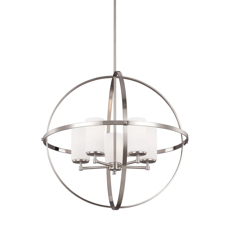 Generation Lighting 3124605-962 Alturas Five Light Chandelier, Brushed Nickel