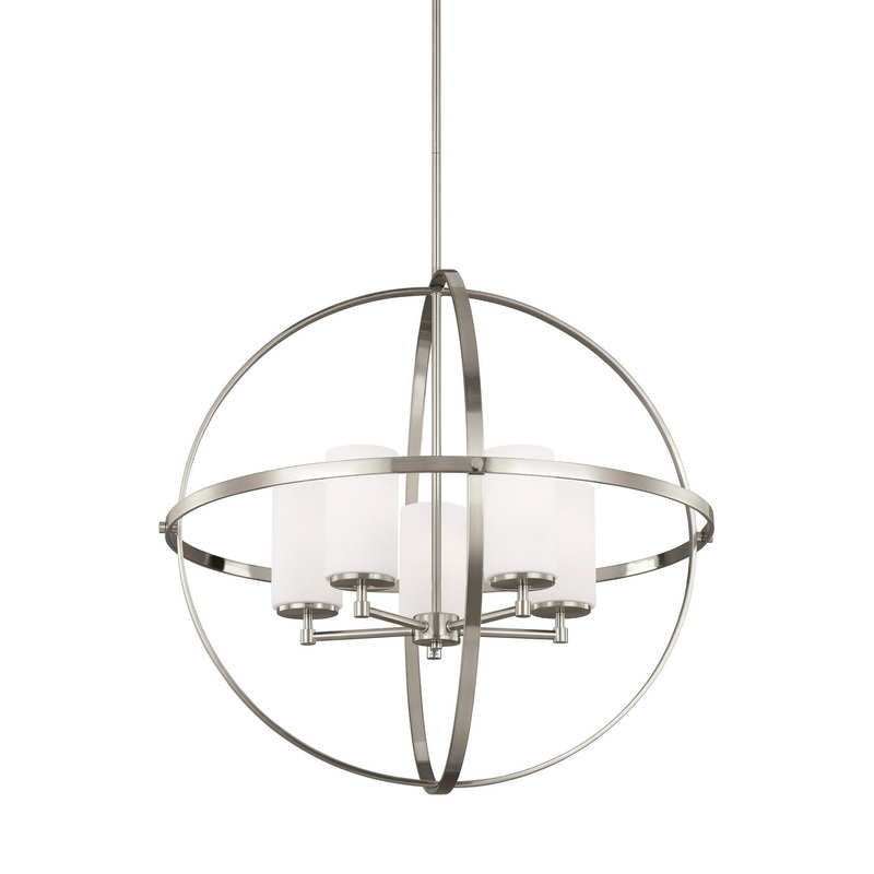 Generation Lighting 3124605EN3-962 Alturas Five Light Chandelier, Brushed Nickel