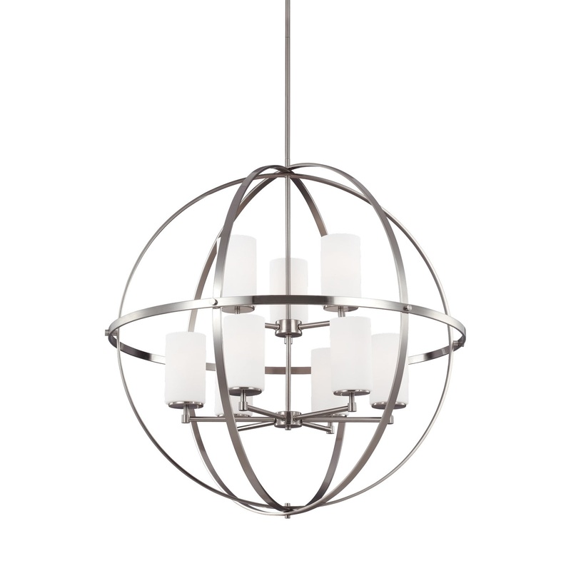 Generation Lighting 3124609-962 Alturas Nine Light Chandelier, Brushed Nickel