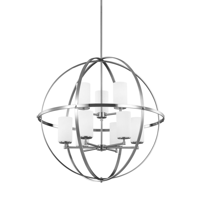 Generation Lighting 3124609EN3-962 Alturas Nine Light Chandelier, Brushed Nickel