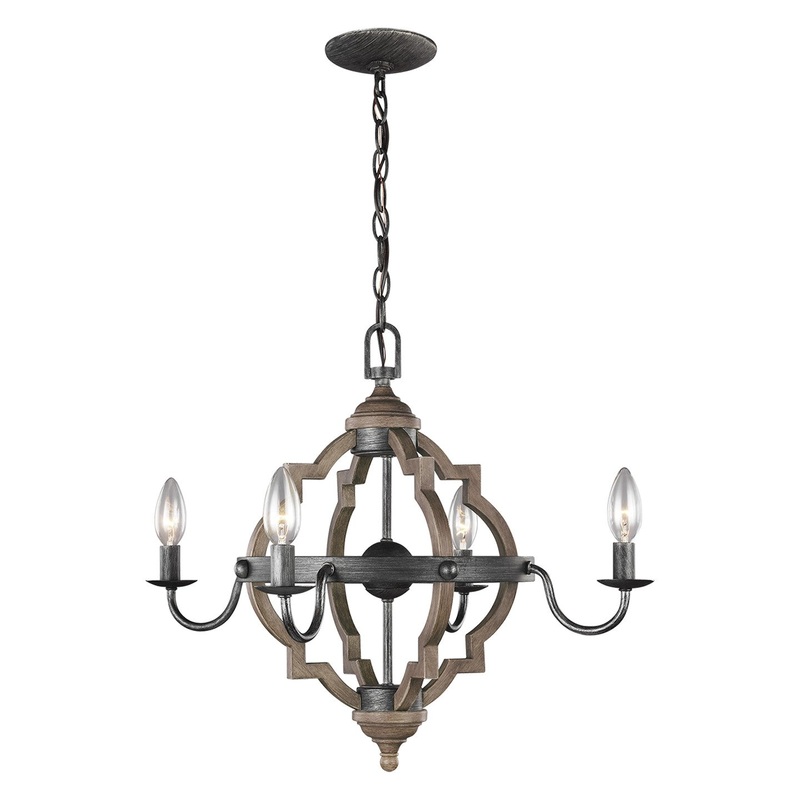Generation Lighting 3124904-846 Socorro Four Light Chandelier, Stardust (Discontinued)