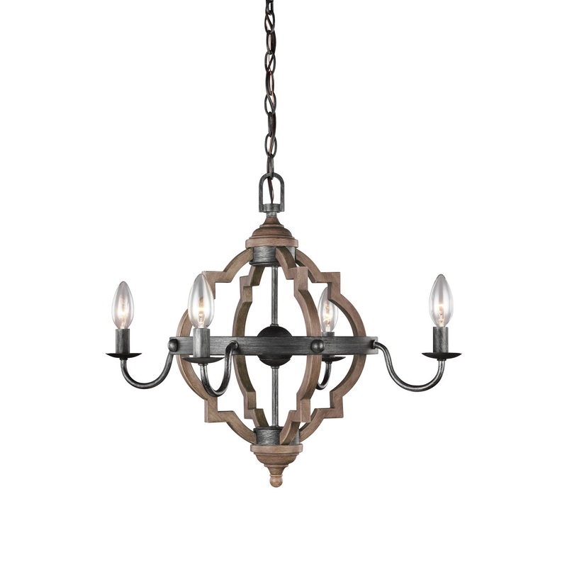 Generation Lighting 3124904EN-846 Socorro Four Light Chandelier, Stardust (Discontinued)