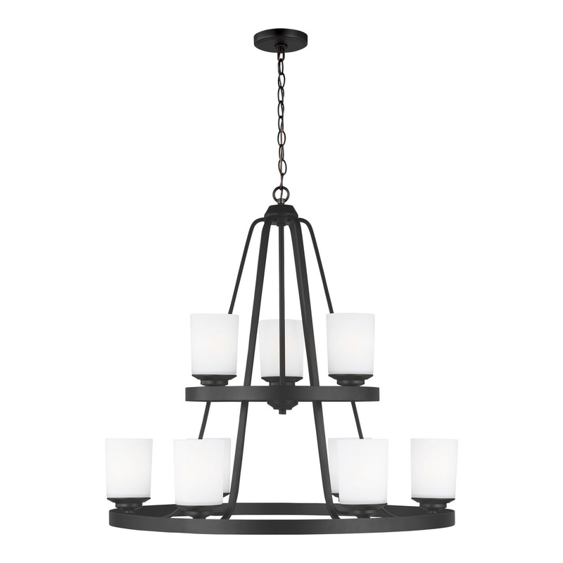 Generation Lighting 3130709-112 Kemal Nine Light Chandelier, Midnight Black