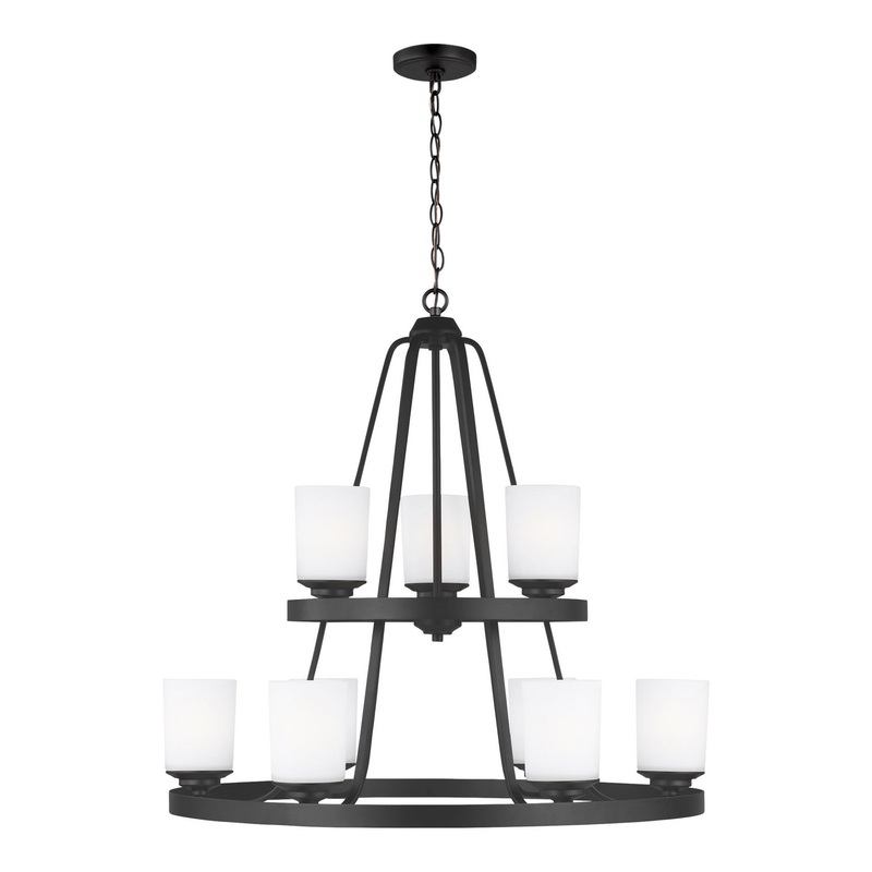 Generation Lighting 3130709EN3-112 Kemal Nine Light Chandelier, Midnight Black
